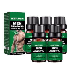 Potenzmittel & Standfestigkeit – Men's Energy Massage Essential Oil for Sex, Enlargement Oil, Growth Thickening Oil Tail Liquid Delay Performance Boost Strength (10 ml) (5 Pieces)