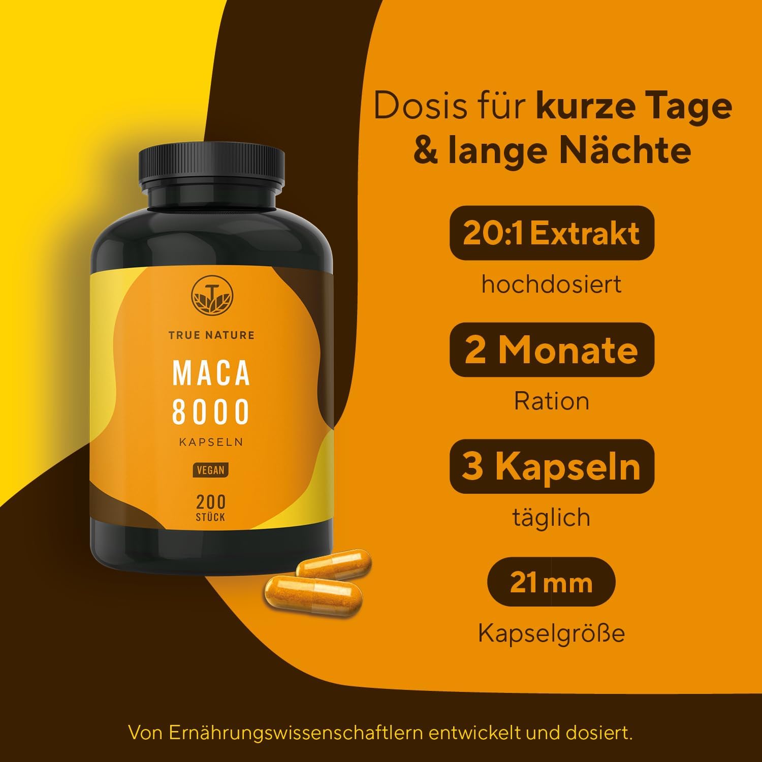 Potenzmittel & Standfestigkeit – True Nature® Maca 8000 (extract 20:1) 200 capsules of 400 mg – Bild 4