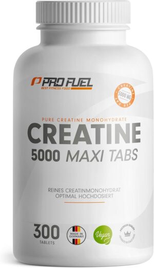 Ausdauer & Energie – Creatine Tablets 300x - Optimal High Dose with 5685 mg Creatine Monohydrate, of which 5000 mg Creatine - Vegan Creatine Tablets - Laboratory Tested with Certificate - Supply for 60 Days