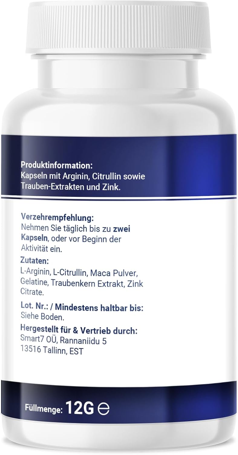Potenzmittel & Standfestigkeit – Potenza+ for the Active Man - Extra Strong for Men Instant Effect - High Dose with Maca, L-Arginine & Zinc - Original Capsules for Optimal Support - Pack of 20 – Bild 2