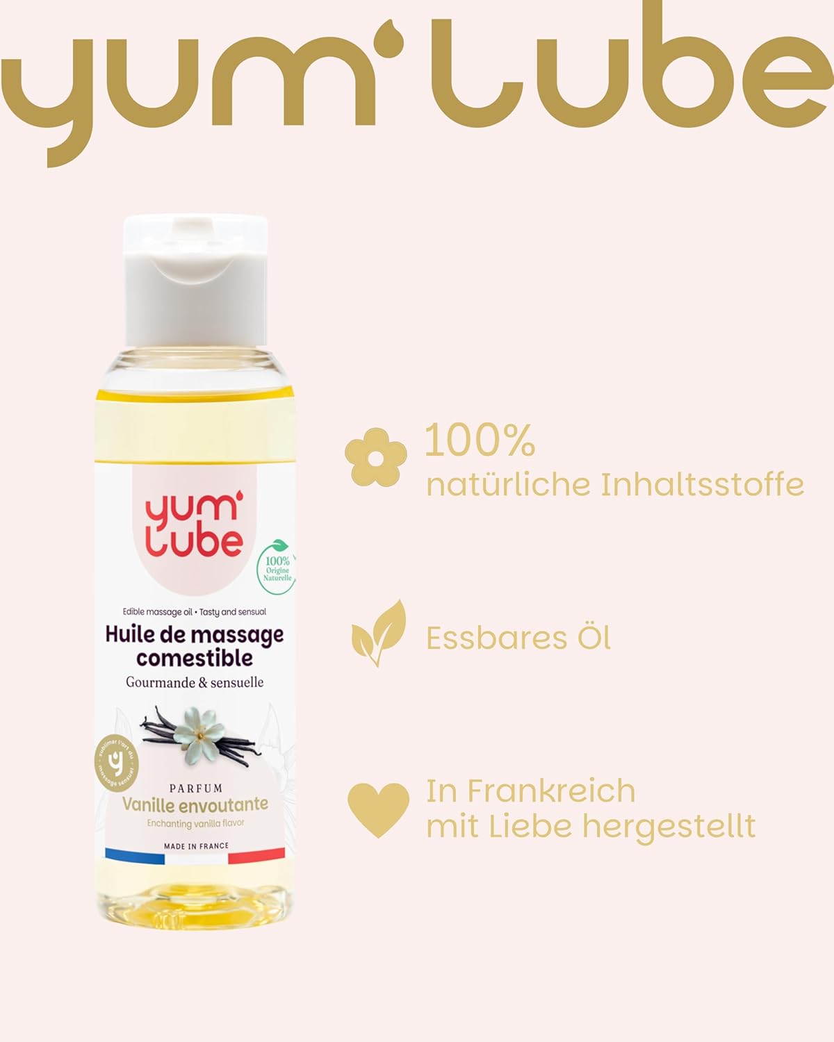 Penisvergrößerung & Pflege – Yum'Lube Sex & erotic massage oil for massage and intimate body oil with vanilla massage oil intimate suitable as sex oil massage oil for intimate area and massage oil sex intimate area – Bild 3