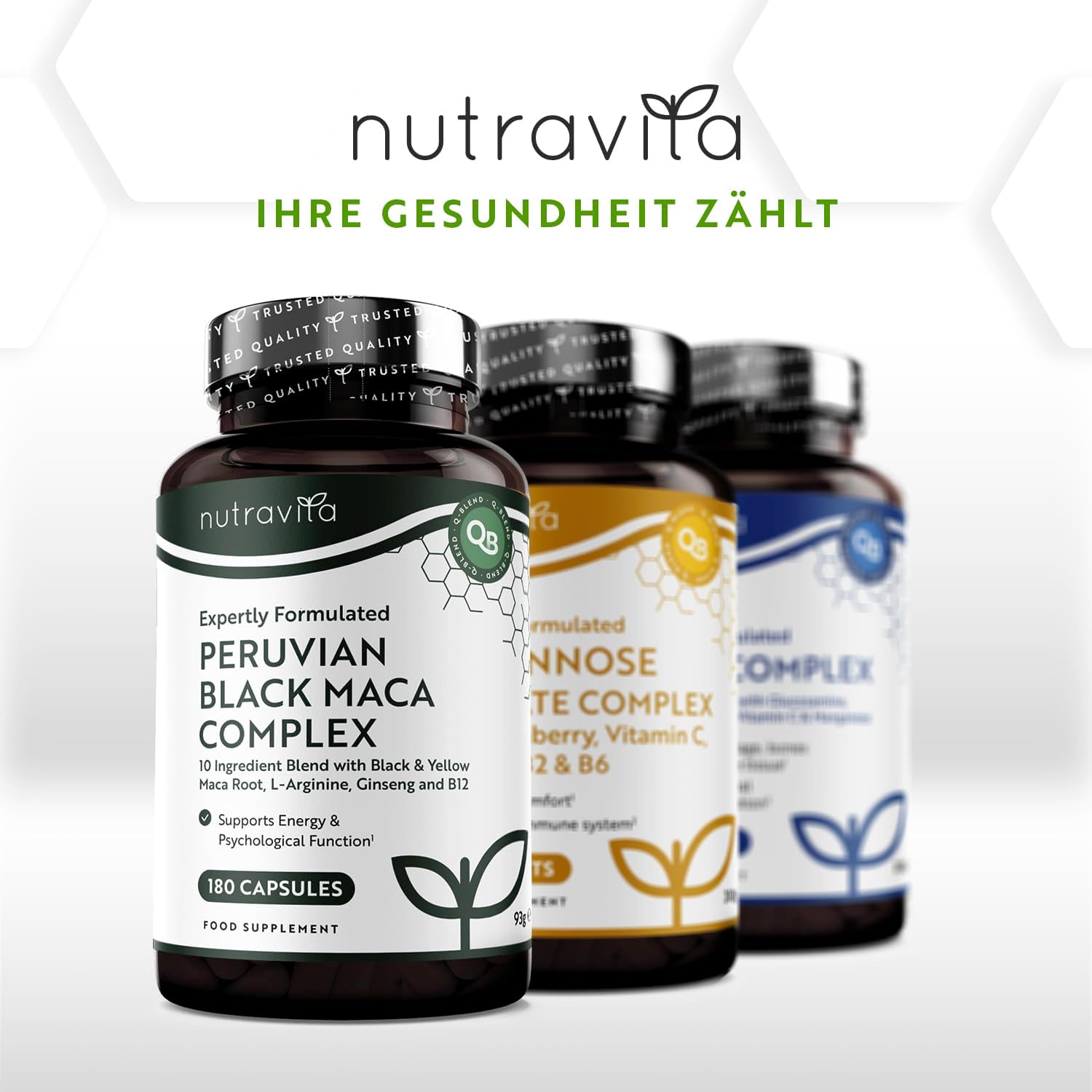 Potenzmittel & Standfestigkeit – Schwarzer Maca Komplex 6000mg mit Zink Ginseng, Bockshornklee, L Arginin, Vitamin B6 & Vitamin B12 für Energiestoffwechsel und Psychischen Funktion (EFSA) 180 Maca Kapseln für 6 Monate - Nutravita – Bild 8