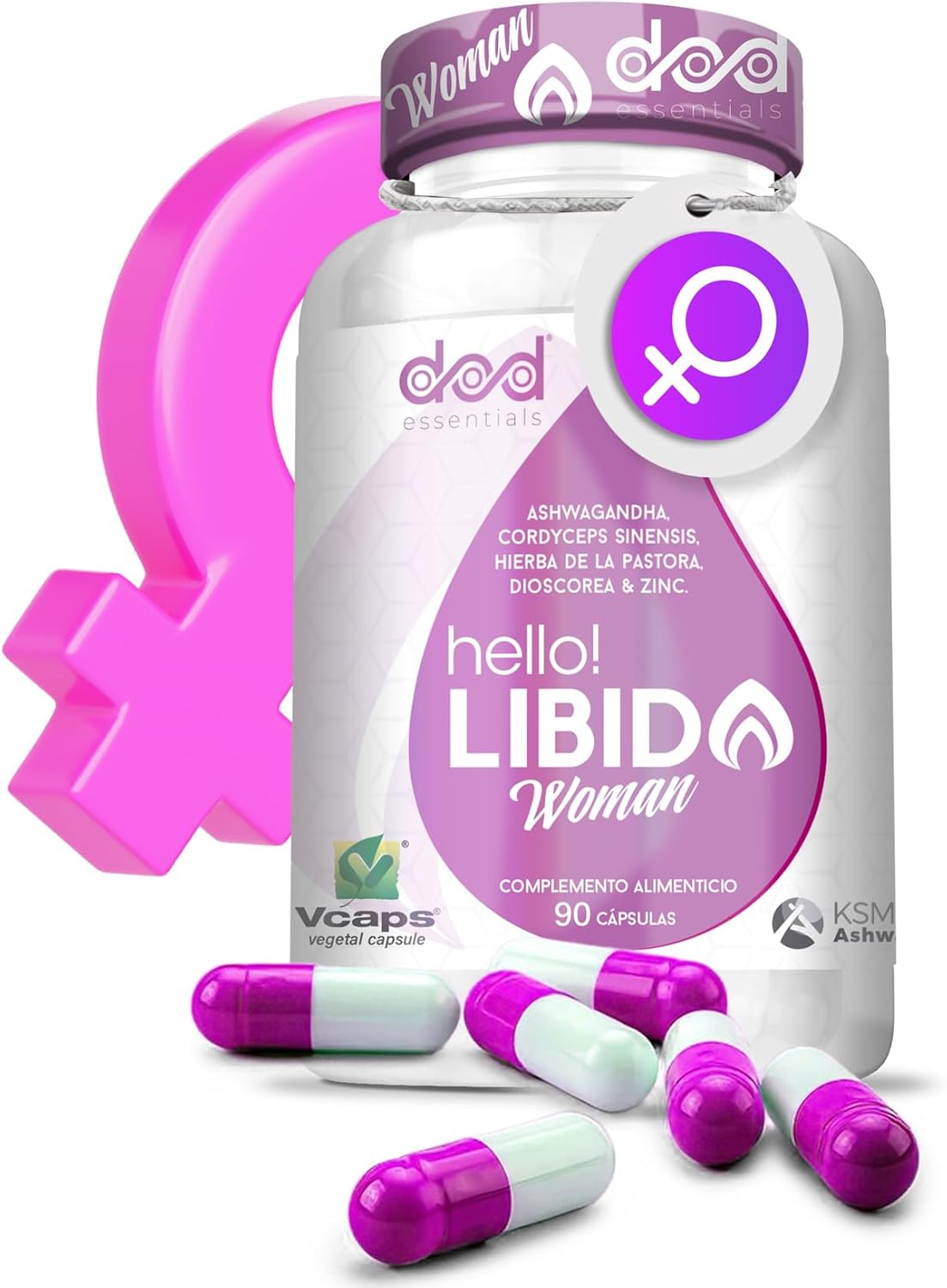 Potenzmittel & Standfestigkeit – Libido Booster Woman with Ashwagandha Ksm-66 Helps Increase Desire, Fights Menopause with Vitamins for Women + Probiotics for Women Intimate Flora - DOD Essentials