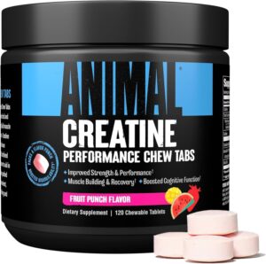 Ausdauer & Energie – ANIMAL Creatine Performance Chew Tabs Fruit Punch - Chewable Tablets with 5 g Creatine Monohydrate per Serving & Sea Salt for Improved Effect - 120 Tablets