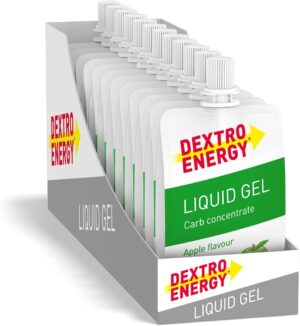 Ausdauer & Energie – DEXTRO ENERGY Liquid Gel Apple, 12 x 60 ml (Pack of 12), Glucose Concentrate of Quickly Available Carbohydrates, Energy Gel, with Apple Flavour, Energy Bar Alternative, for Endurance Sports
