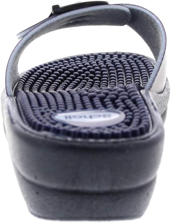 Potenzmittel & Standfestigkeit – Scholl New Massage - Comfortable Women's Sandals with Massage Footbed and Adjustable Strap - Waterproof for Home, Sea, Pool and Gym - Optimised Design for Ultimate Comfort, blue – Bild 5
