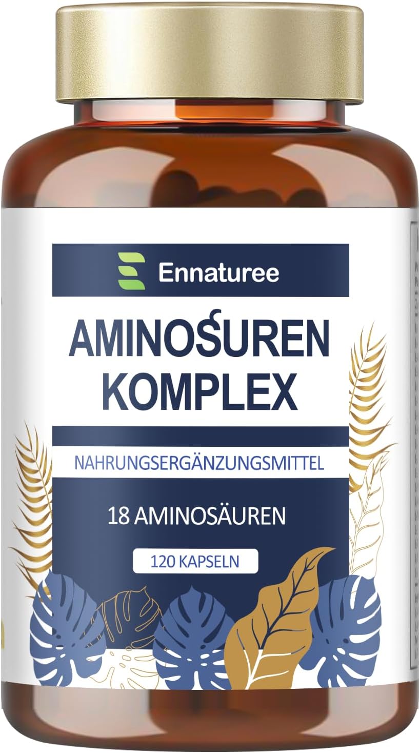 Ausdauer & Energie – 18 Amino Acids Complex High Dose - 9 EAA + 9 NEAA Amino Acids Capsules with BCAA - 120 Capsules
