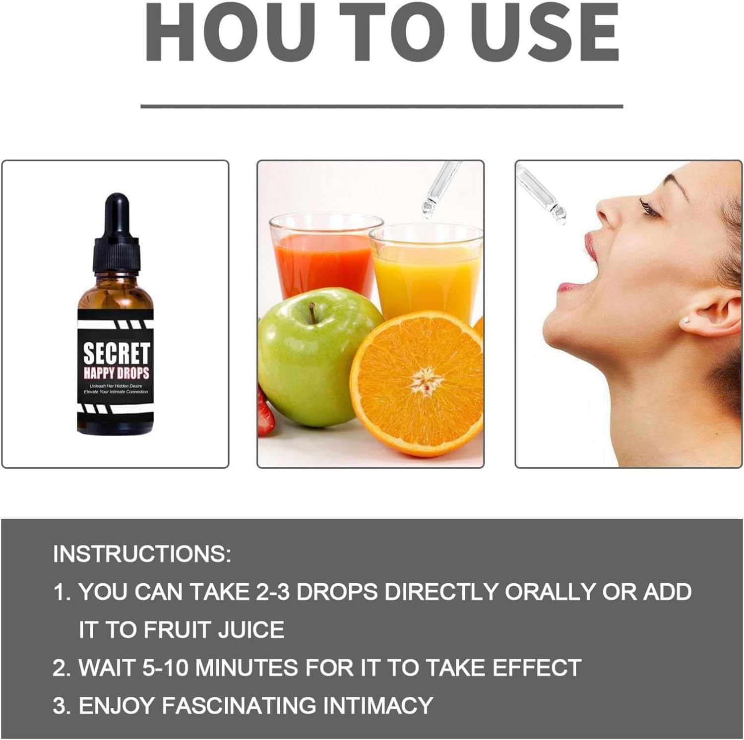 Penisvergrößerung & Pflege – 2025 New Secret Happy Drops - PleasurePeak Oral Drops, Happy Hormones Drops for Women, Improve Sensitivity and Pleasure, Increase Energy Levels, Promote Improved – Bild 9