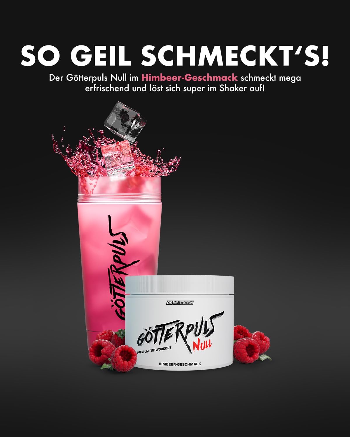 Ausdauer & Energie – OS NUTRITION Götterpuls NULL Caffeine-free Premium Pre Workout Booster Raspberry Powder, 300 g – Bild 10