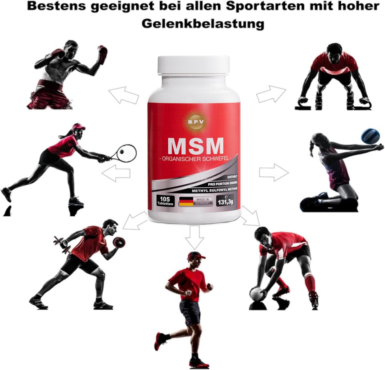 Potenzmittel & Standfestigkeit – BPV - MSM 2 x 105 Tablets - Organic Sulphur - High Dose 5000 mg Daily Dose – Bild 6