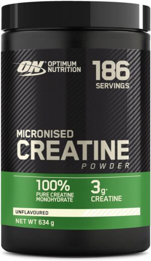 Ausdauer & Energie – Optimum Nutrition Micronised Creatine Powder, Unflavoured Monohydrate Powder for Muscle Growth, 176 Servings, 634g