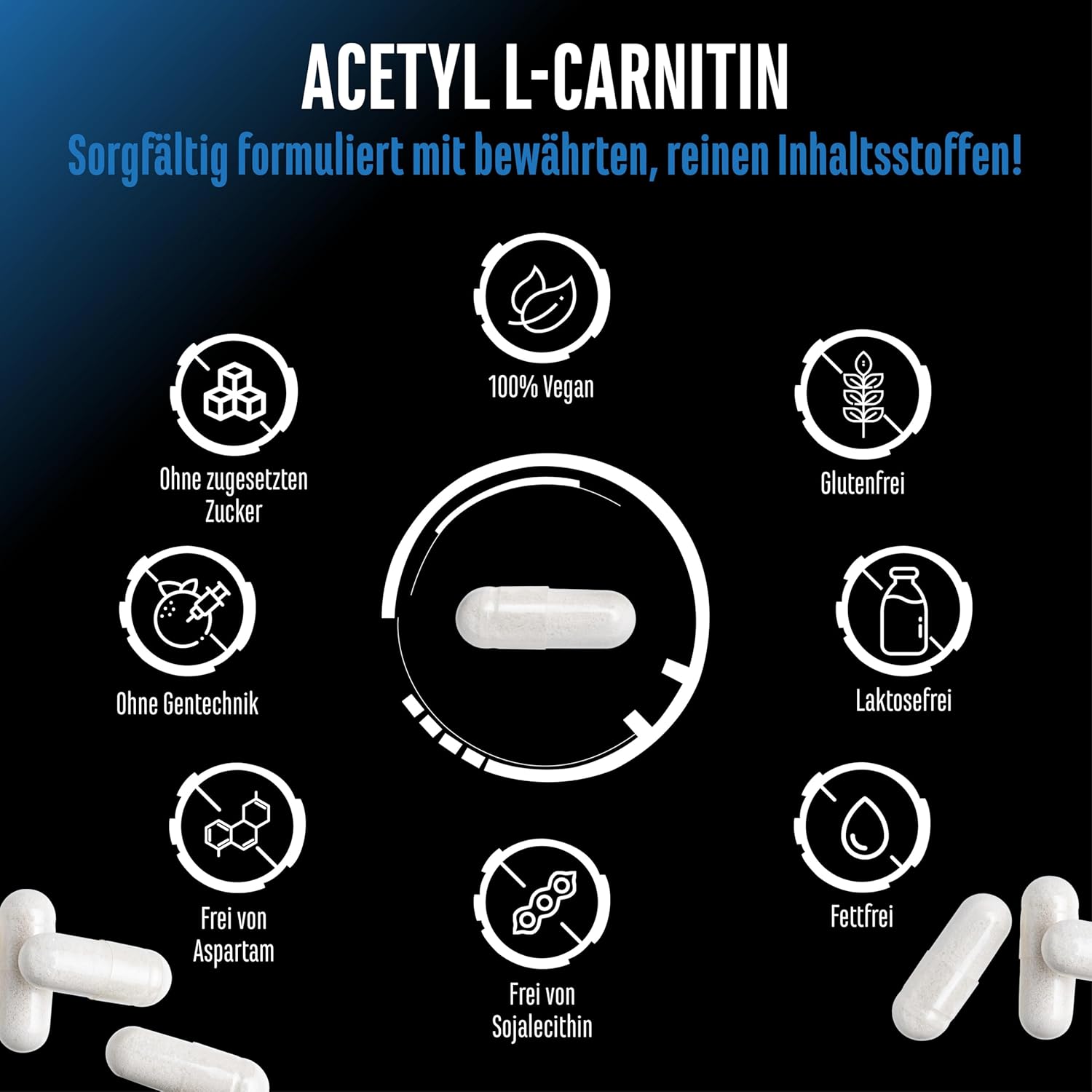 Ausdauer & Energie – Acetyl L-Carnitine 3000-250 Tablets 3000 mg per Daily Dose - Extra Strong - 100% Acetyl L-Carnitine -Strongest L-Carnitine Form - Vegan - Premium Quality German Elite Nutrition – Bild 4