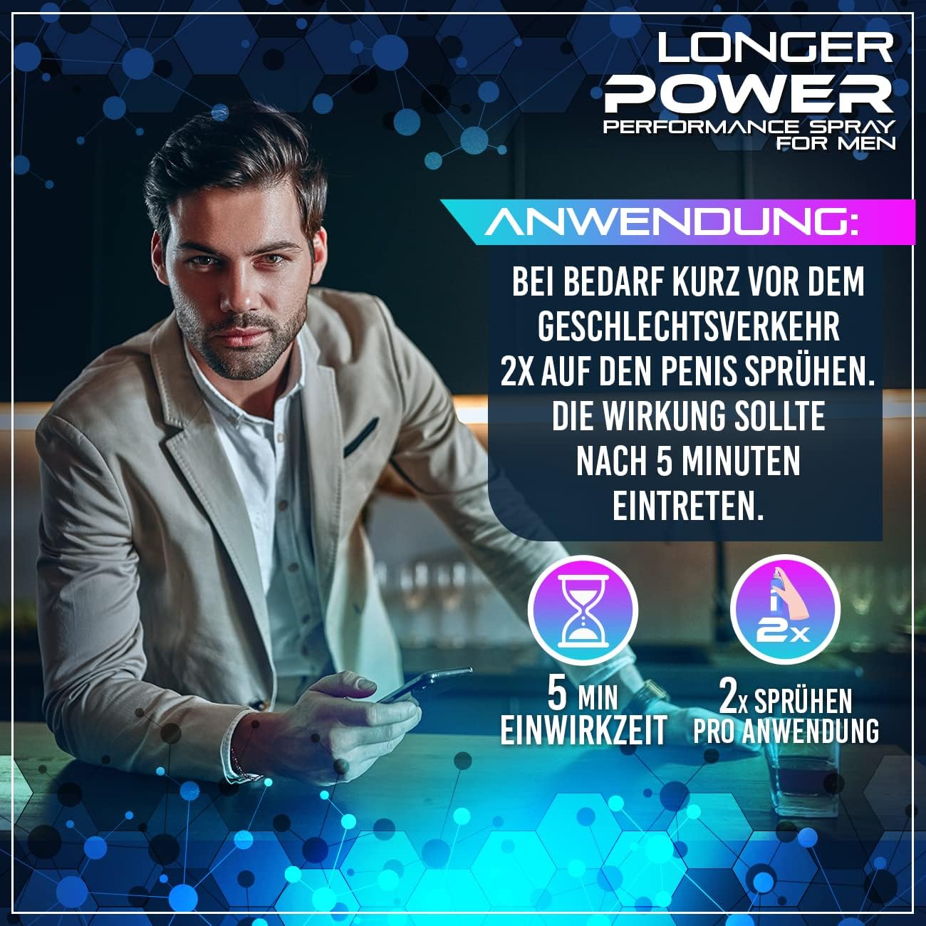 Penisvergrößerung & Pflege – Delay Control Spray for Men - Delay Spray for Active Men - Extra Strong - Instant Effect for Men - Lasts Longer - Delay Ejaculation - High Dose - 50 ml – Bild 4