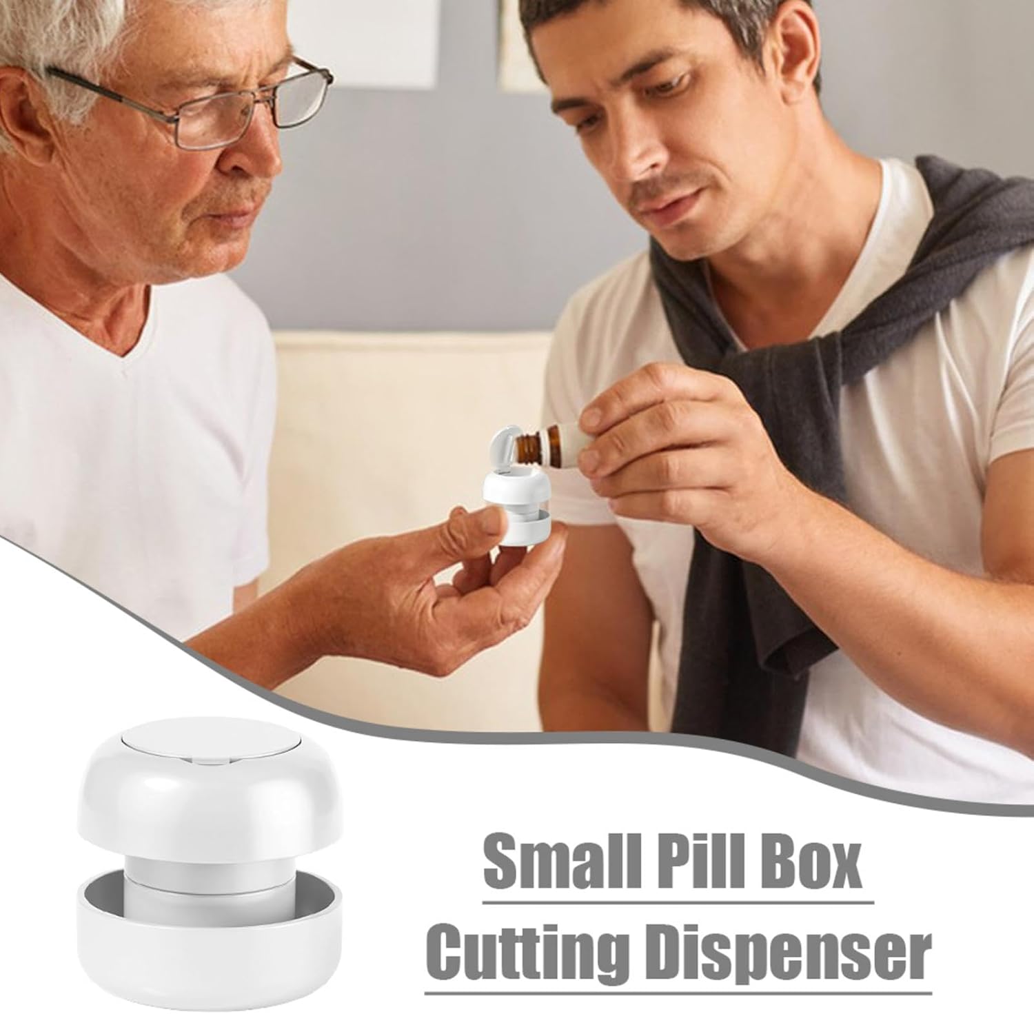 Potenzmittel & Standfestigkeit – Pill Cutter - Safe, Precise Tablet Divider | Stainless Steel Tablet Cutter | Effortless Pill Crusher | Cutting and Storing 2-in-1 Tablet Pill Dispenser | Tablet Cutter – Bild 3