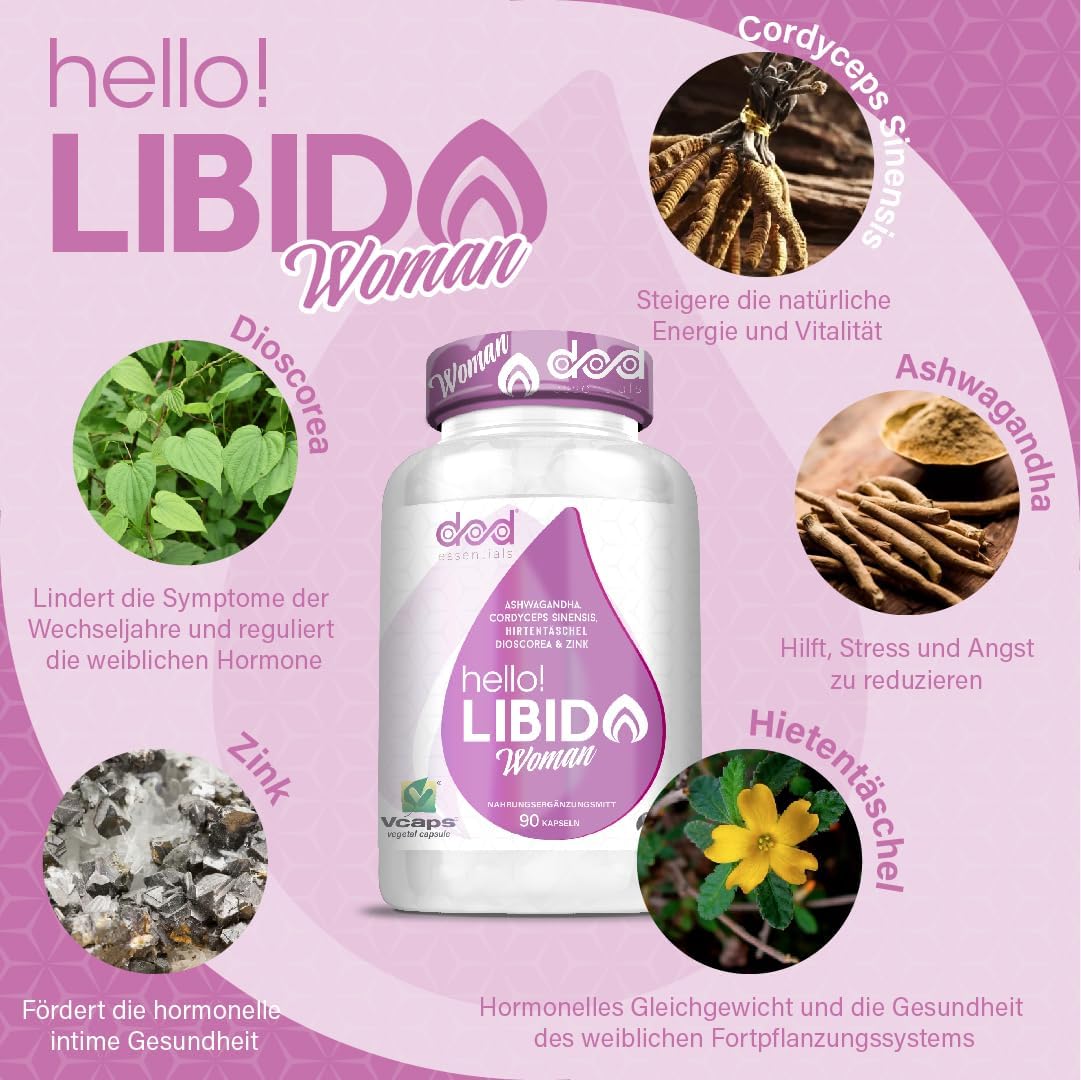 Potenzmittel & Standfestigkeit – Libido Booster Woman with Ashwagandha Ksm-66 Helps Increase Desire, Fights Menopause with Vitamins for Women + Probiotics for Women Intimate Flora - DOD Essentials – Bild 3