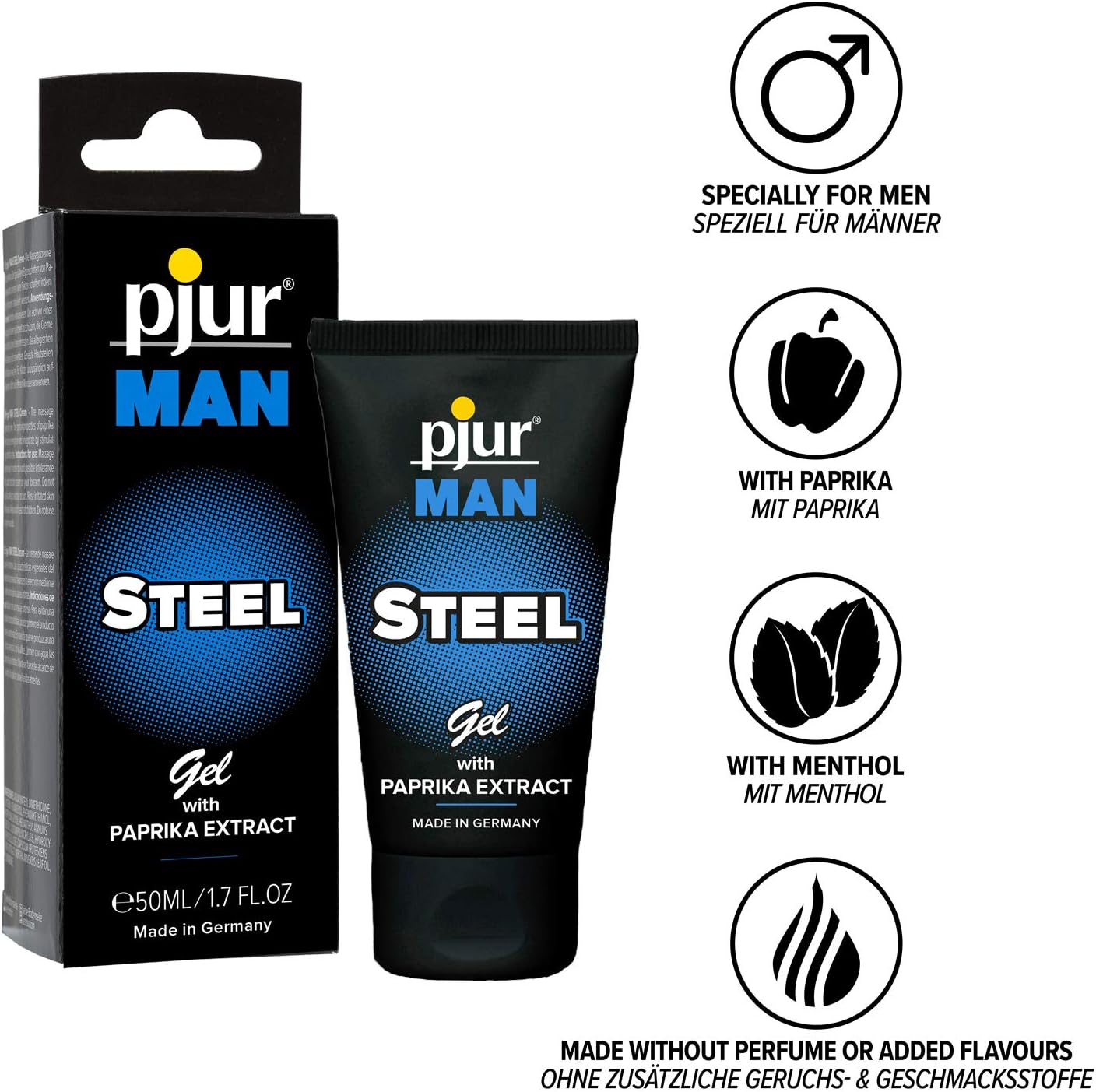 Penisvergrößerung & Pflege – Pjur 50 ml Man Steel Gel Tube – Bild 2