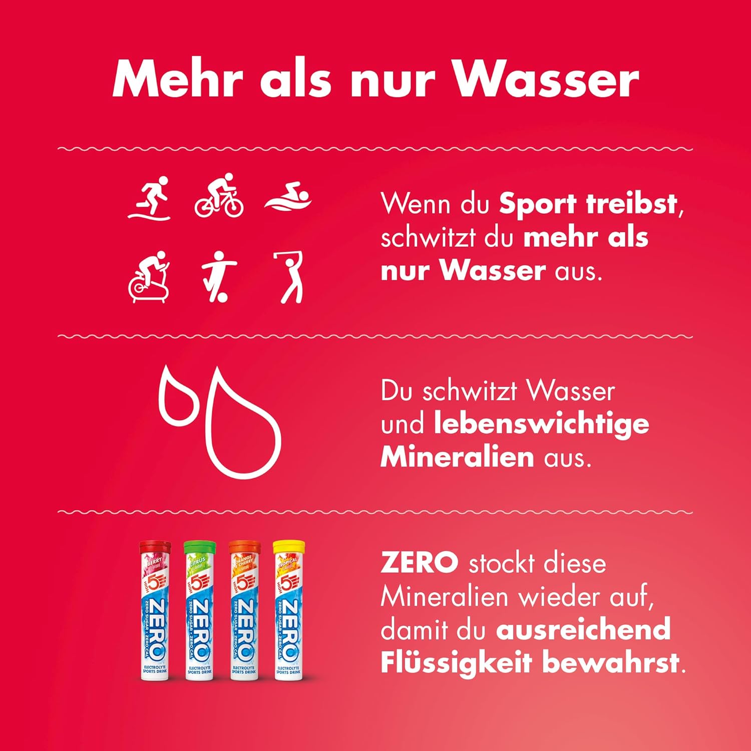 Ausdauer & Energie – HIGH5 Zero Electrolytes Without Sugar - Hydration Helper, For More Performance and Wellbeing - Potassium Calcium Magnesium Effervescent Tablets - Mixed, 40 Electrolyte Tablets (2 x 20 Pieces) – Bild 5