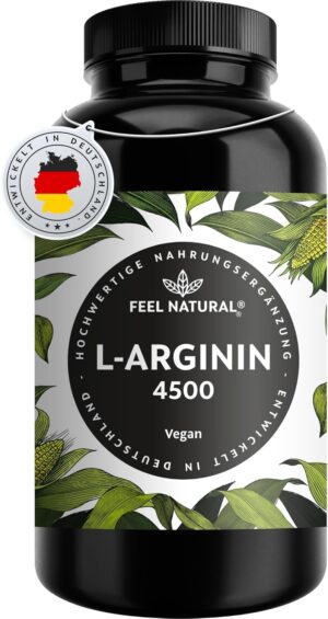 Potenzmittel & Standfestigkeit – L-Arginine 365 Vegan Capsules with 4500 mg Vegetable L-Arginine HCL from Fermentation (of Which 3750 mg Pure L-Arginin) Per Daily Dose, No Additives, High Dose, Vegan, Made In Germany