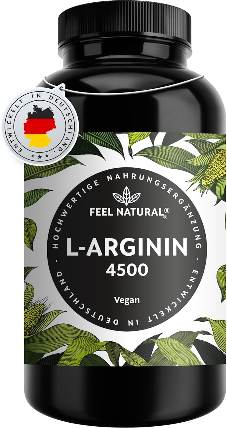 Potenzmittel & Standfestigkeit – L-Arginine 365 Vegan Capsules with 4500 mg Vegetable L-Arginine HCL from Fermentation (of Which 3750 mg Pure L-Arginin) Per Daily Dose, No Additives, High Dose, Vegan, Made In Germany