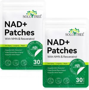 Ausdauer & Energie – NAD+ Plasters 30 Pieces - 500mg NMN & Resveratrol - Anti-Aging Plasters, 8-Hour Energy NAD Boost Patches with NAC & CoQ10, Transdermal NAD+ Supplement (Pack of 60)