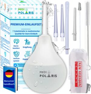 Penisvergrößerung & Pflege – Intimate Shower Enema Bulb Set 224 ml, 7 Accessories, Medical Device Class 1 Premium Quality, Intimate Enema Bulb, Intestinal Enema, Enema Syringe