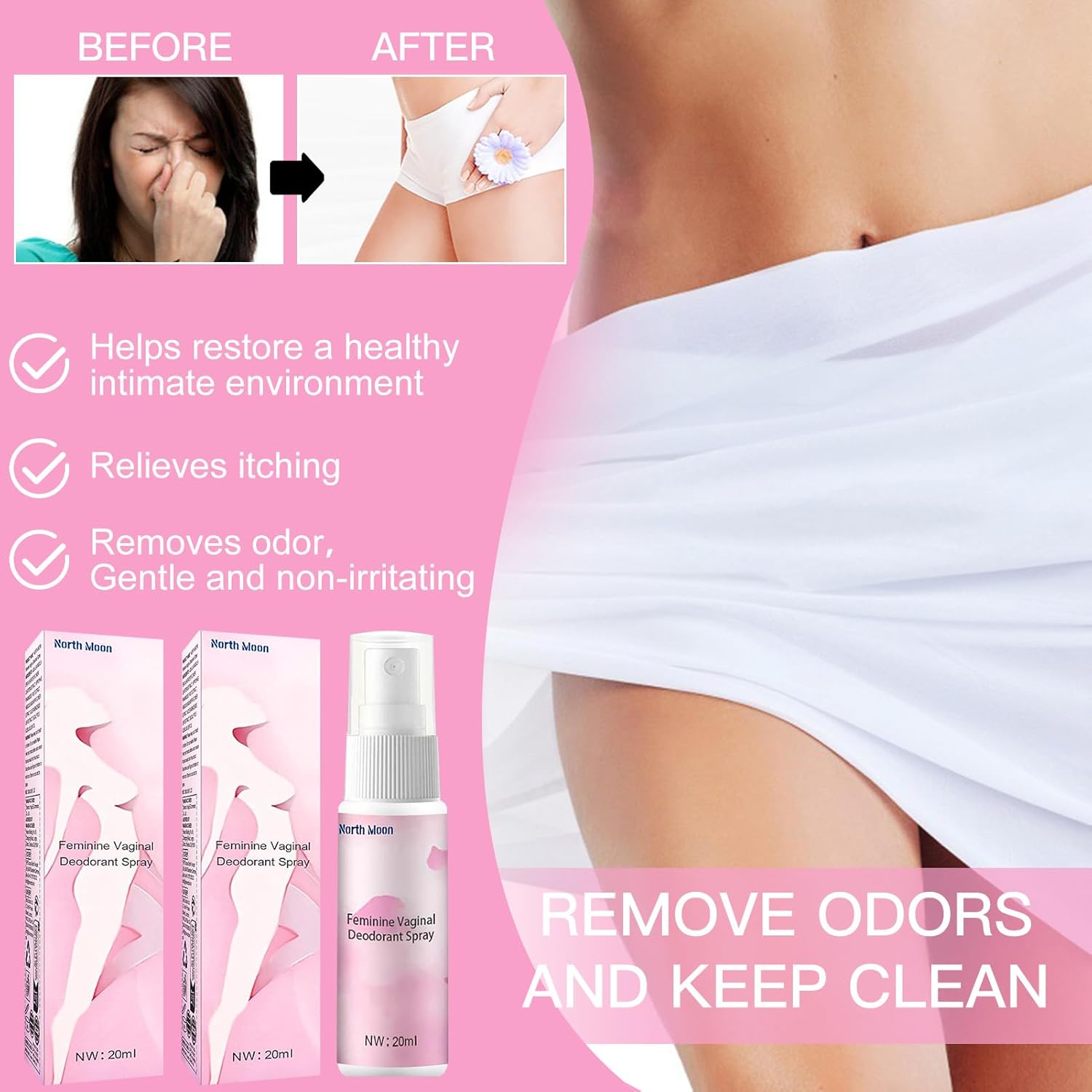 Penisvergrößerung & Pflege – Pack of 2 Intimate Spray for Women 20 ml, Mild Intimate Deodorant, Pure Natural Plant Extracts, Odour Protection Intimate Area Spray, Intimate Care Women, for Odour and Itching Relief – Bild 5