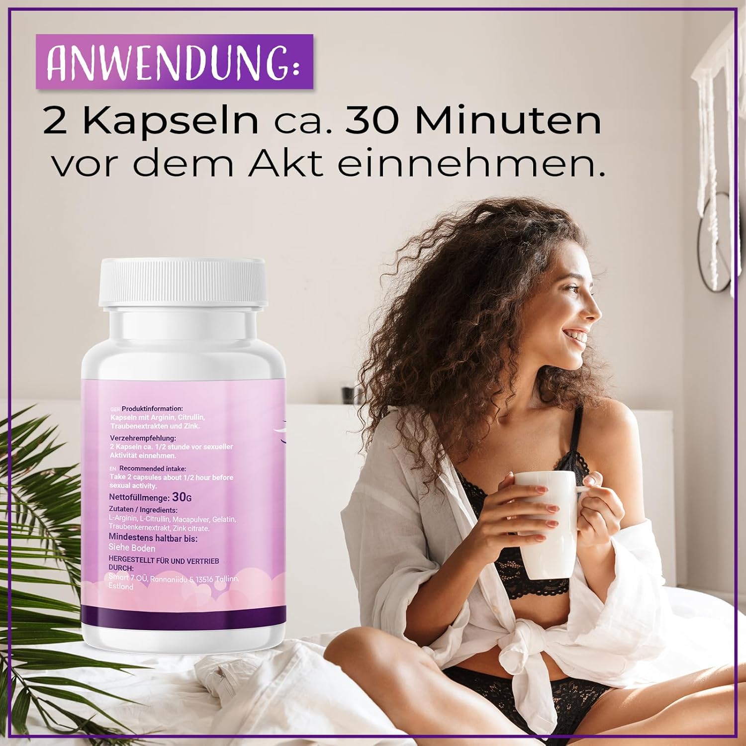 Potenzmittel & Standfestigkeit – Only Passion Capsules – Aphrodisiac with Immediate Effect, High Dose Increase Libido with L-Arginine, Maca & Zinc – Better Performance, Pleasure Enhancement for Women – Bild 5