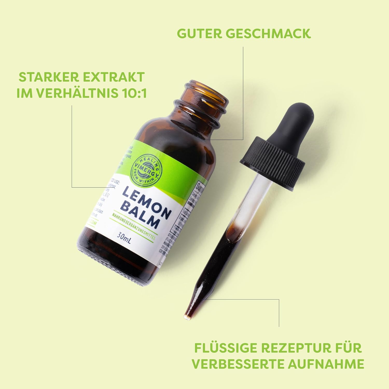 Potenzmittel & Standfestigkeit – Vimergy Lemon Balm Extract, 30 Servings – Traditionally Used in Herbal Medicine as a Sleep aid During Times of Mental Stress – Alcohol-Free – Gluten Free, Non-GMO, Kosher, Vegan & Paleo (30 ml) – Bild 3