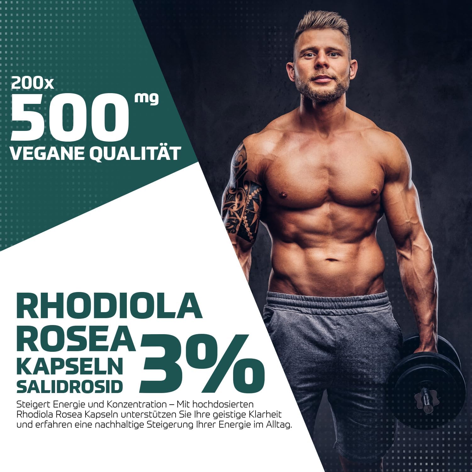 Ausdauer & Energie – Rhodiola Rosea 200 Capsules - Free Pill Box - Natural Energy & Stress Relief - Supports Concentration, Endurance & Mental Clarity - Adaptogen of Strong Natural – Bild 3