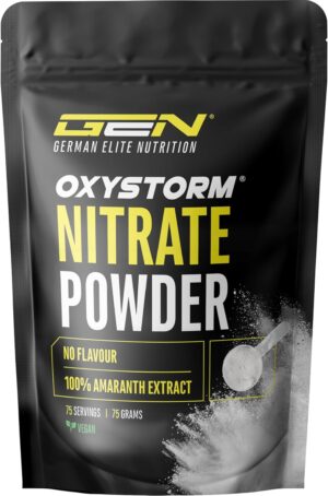 Ausdauer & Energie – Nitrate Powder (Oxystorm®) 75 g - Pure Amaranthus Leaf Extract Powder - Ideal for Pre Workout Booster - Pure Powder - Vegan