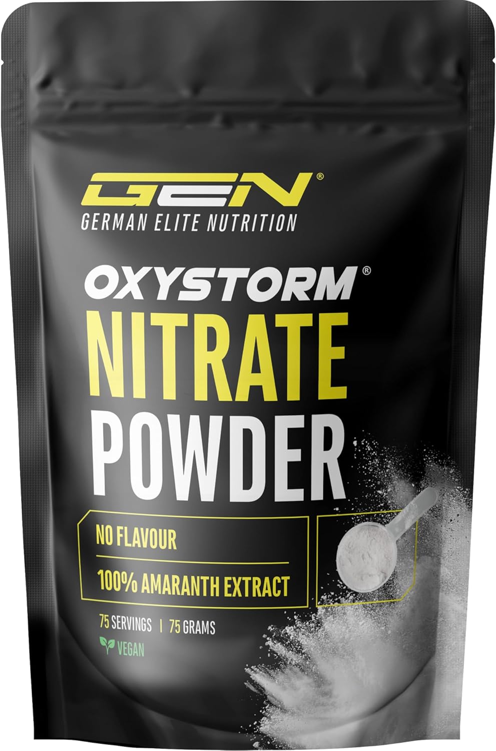 Ausdauer & Energie – Nitrate Powder (Oxystorm®) 75 g - Pure Amaranthus Leaf Extract Powder - Ideal for Pre Workout Booster - Pure Powder - Vegan