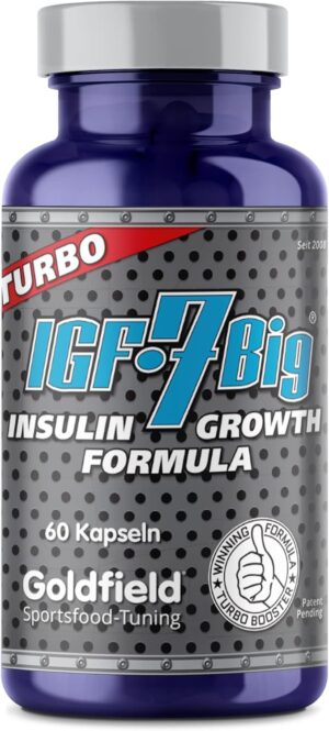 Ausdauer & Energie – Goldfield IGF 7 BIG - Muscle building Inuslin Booster Strength Endurance Blaster / Potency and Metabolism booster - 60 Capsules