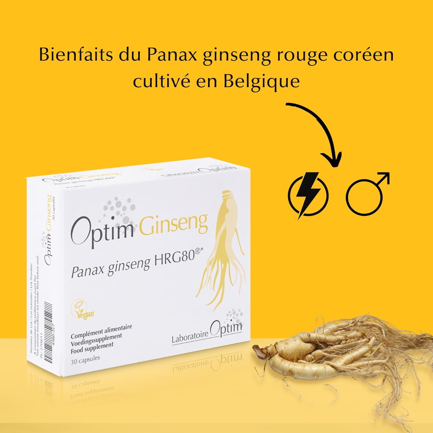 Potenzmittel & Standfestigkeit – Men's Capsules Natural Potency Agent - Optim Ginseng 30 Capsules - Korean Red Panax Ginseng - Libido Erection Men - Belgium Cultivation - 1 Month – Bild 4