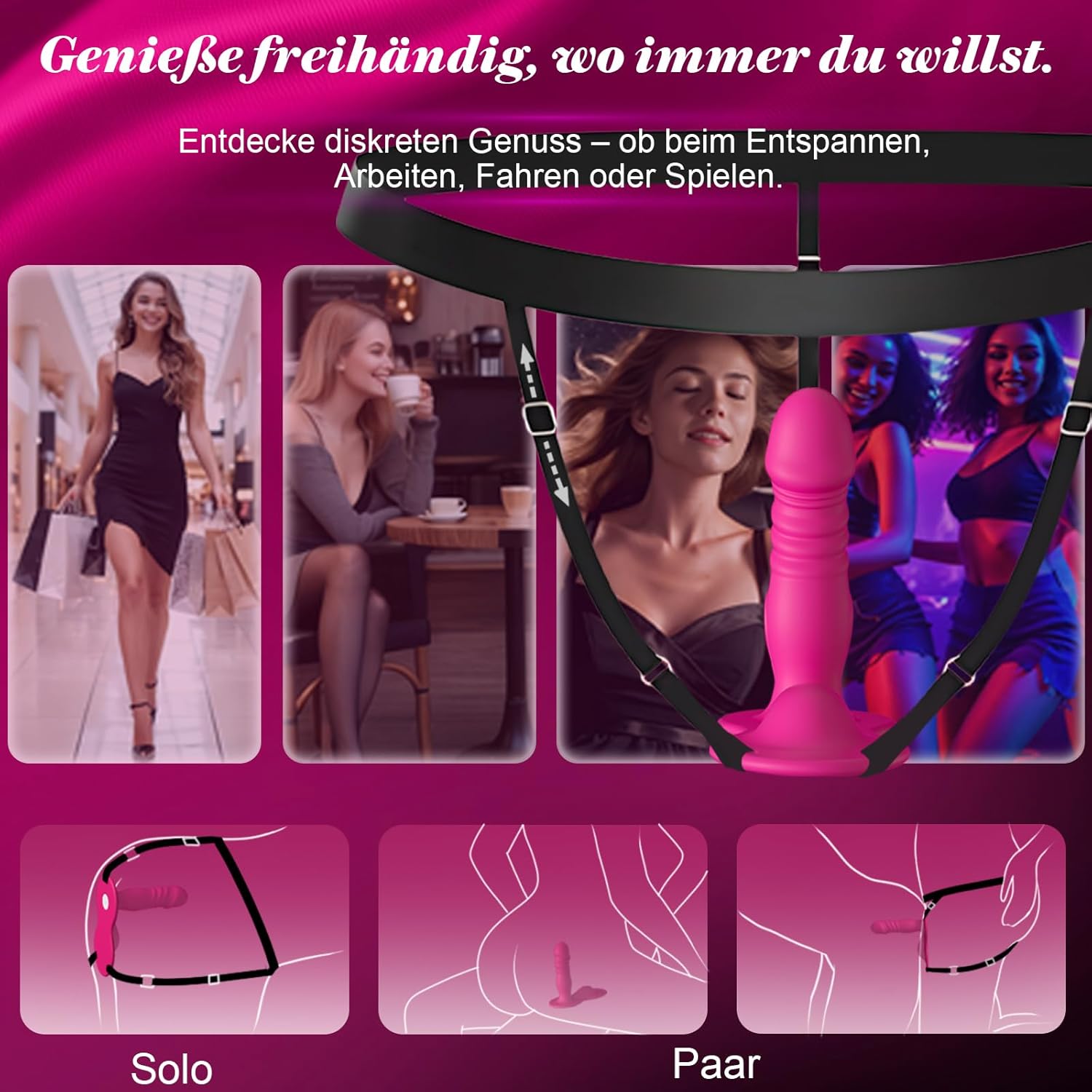 Penisvergrößerung & Pflege – Riding Dildo Vibration for Women with Shock Function Friction Function, Sex Toy for Women Couples, Strap On G Spot Dildo Vibrator with App Remote Control, BDSM Strap-On Dildo Sex Machine – Bild 4