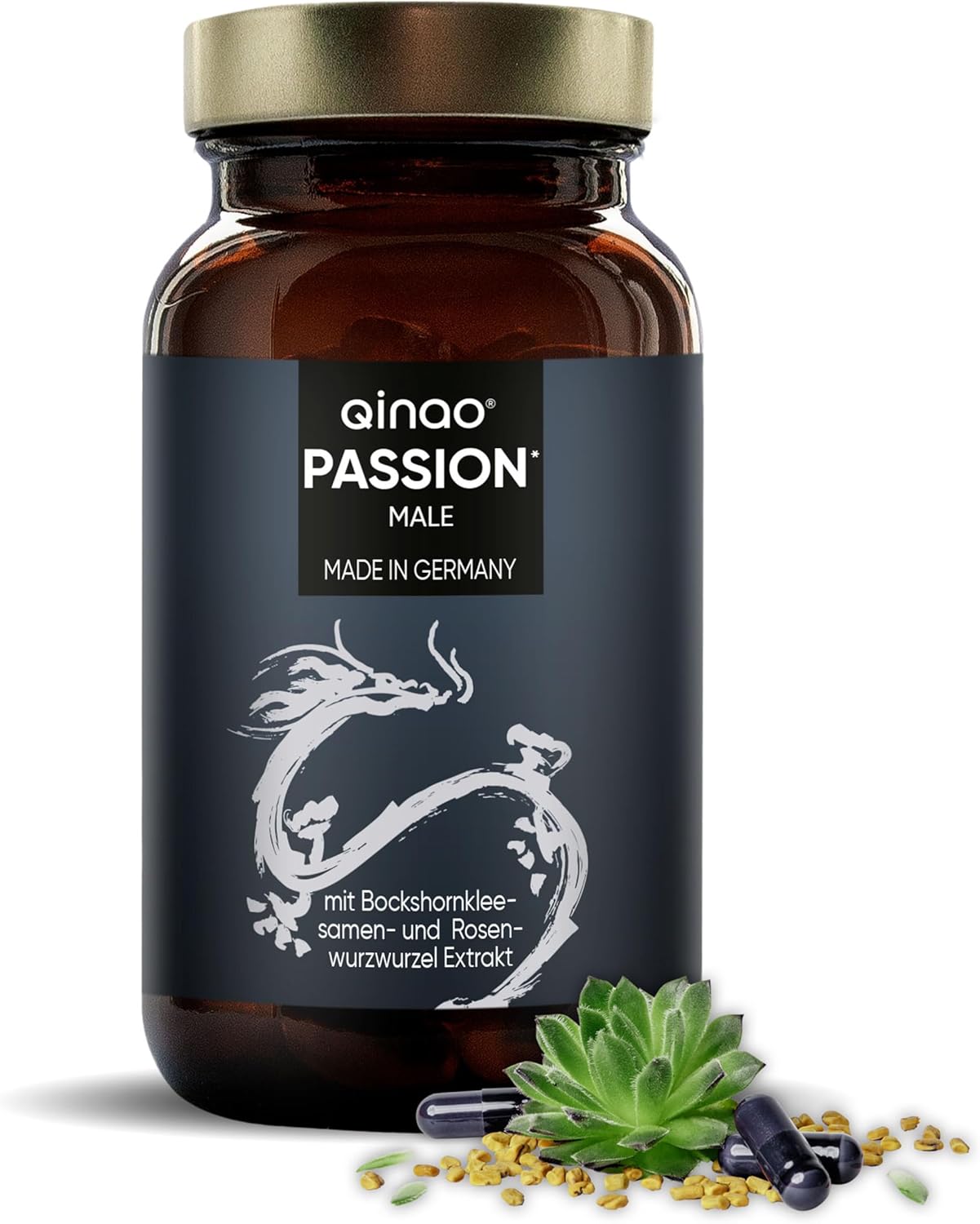 Potenzmittel & Standfestigkeit – Passion Male Vegetable Libido Booster for Men with L Arginine and Citrulline, Supports Testosterone Levels and Lust 90 Capsules, Vegan and No Artificial Additives