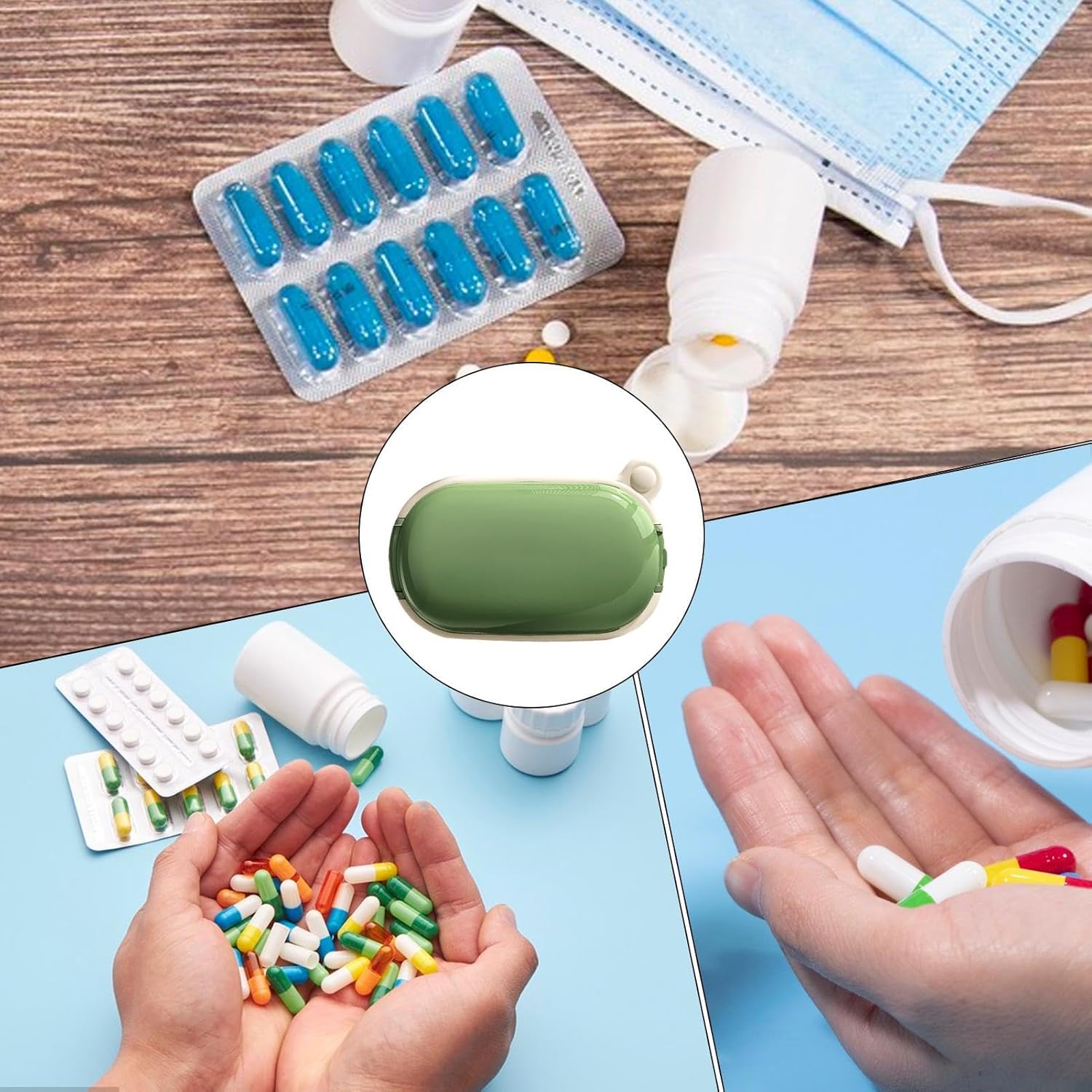 Potenzmittel & Standfestigkeit – Pillenschneider für kleine Pillen – Multifunktionaler Tablettenschneider – Reise-Tabletten-Pillenschneider für kleine oder Pillenschneider – Medikamentenschneider für Pillen Pillen, Pillensplitter mit – Bild 6