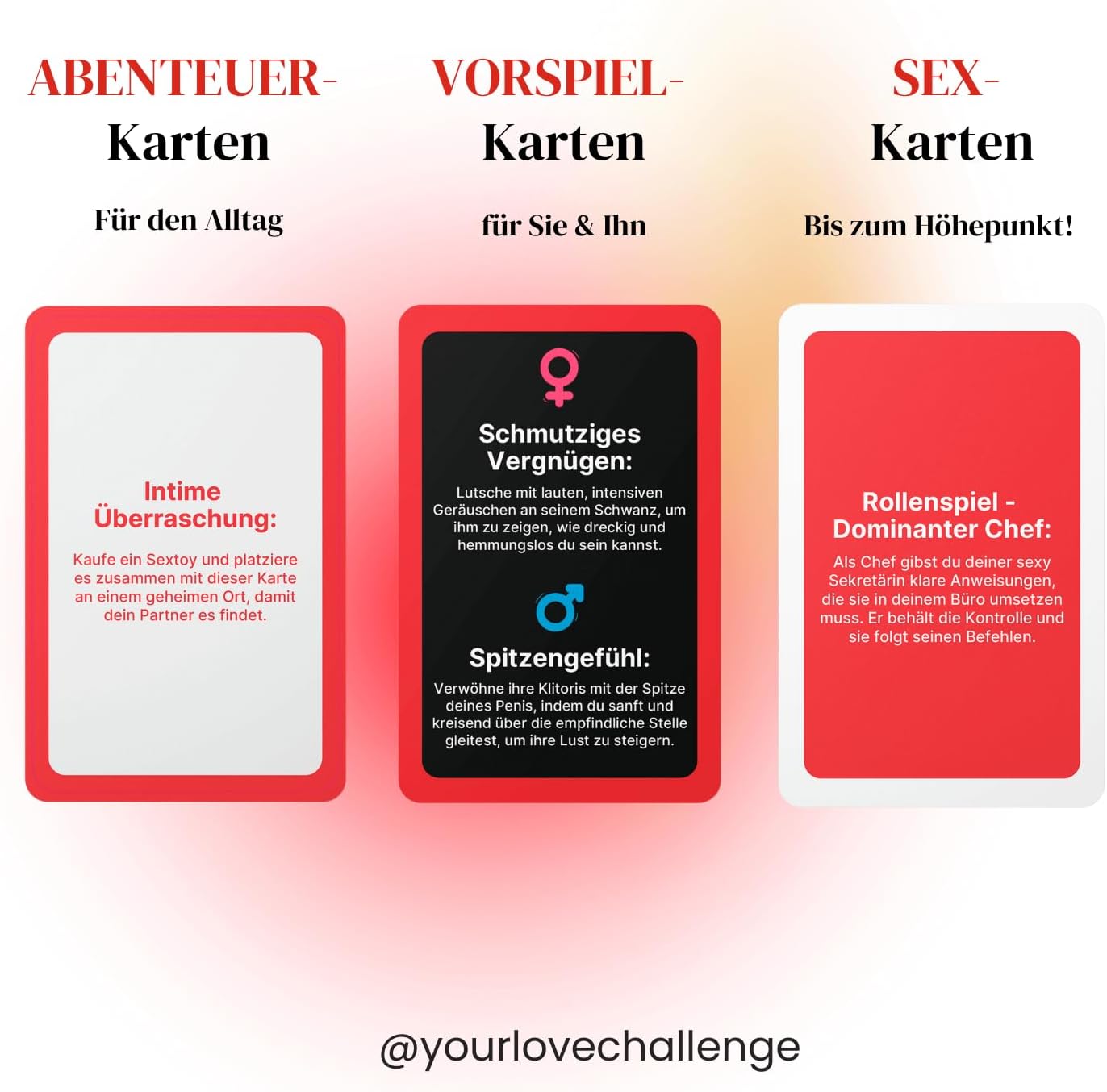 Penisvergrößerung & Pflege – YOUR LOVE CHALLENGE Up to the Climax - 100 Erotic Sex Playing Cards Valentine's Day Exciting Sex Game for Couples, Perfect for Intimate Moments and Hot Fun in Bed – Bild 5