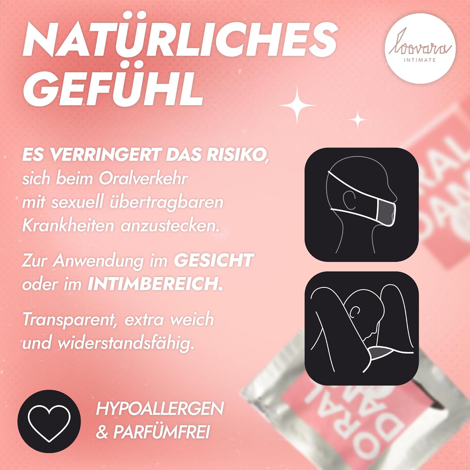 Penisvergrößerung & Pflege – Loovara Oral Wipes Lick Cloths Pack of 3 Latex Free - Oral Dams Latex Free - Protective Cloths Ultra Thin and Natural and Extra Soft for a Natural Feel, Vegan, Hypoallergenic – Bild 5