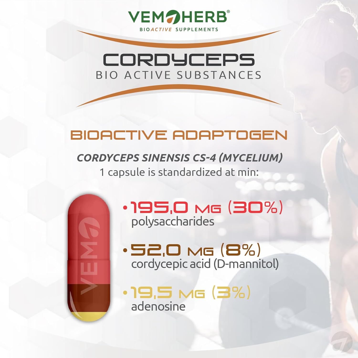 Ausdauer & Energie – Cordyceps 60 Capsules, Natural Energy & Endurance Booster, Supports Immune System, Muscle Regeneration & Oxygen Absorption, GMO-free Adaptogen Supplement for Athletes & Active People – Bild 6