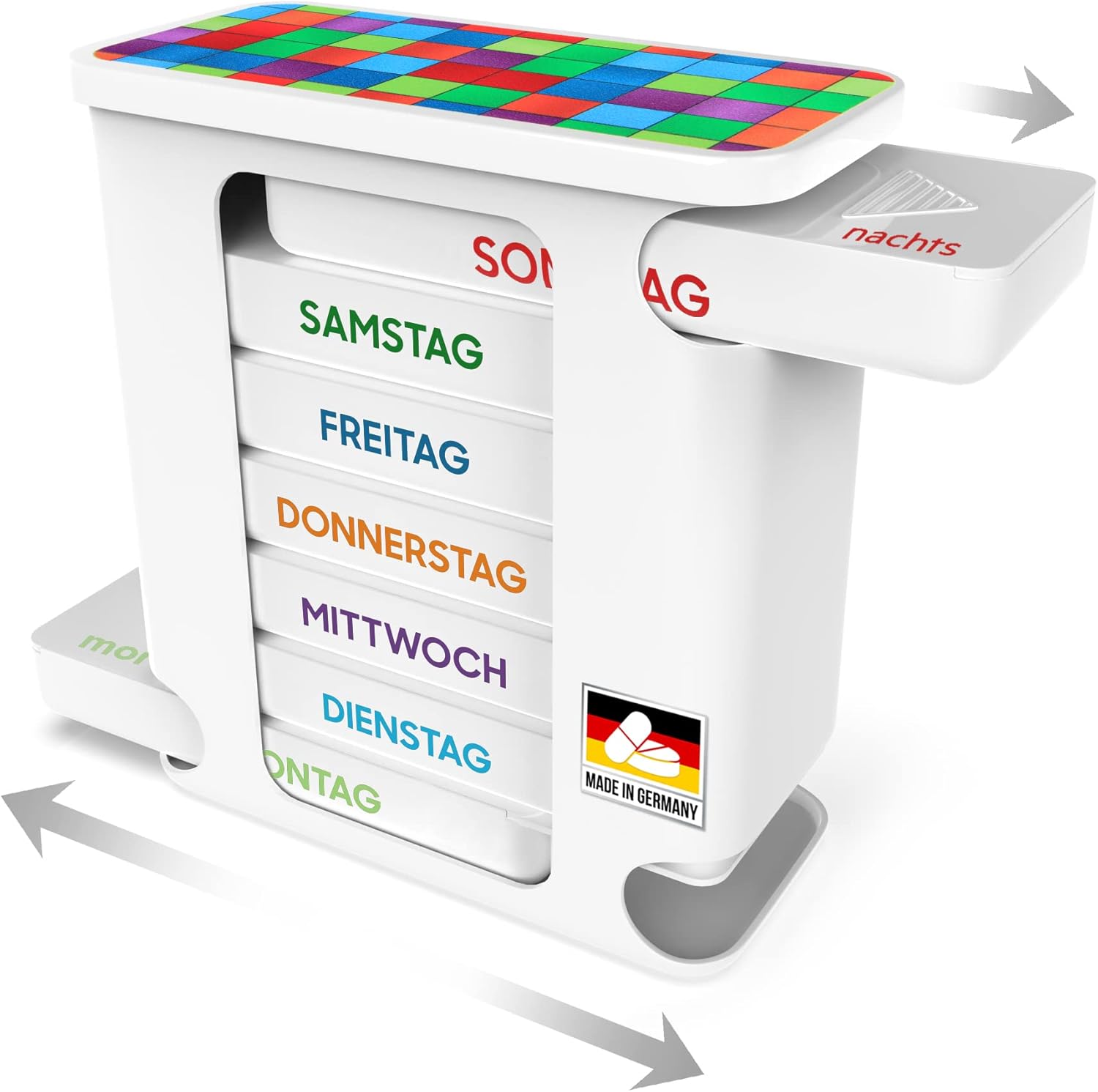 Potenzmittel & Standfestigkeit – Pill Box 7 Days with 4 Compartments Each Tablet Box Pill Tower Pill Dispenser Medicine Box for Storage of Tablets (Pack of 10) – Bild 4