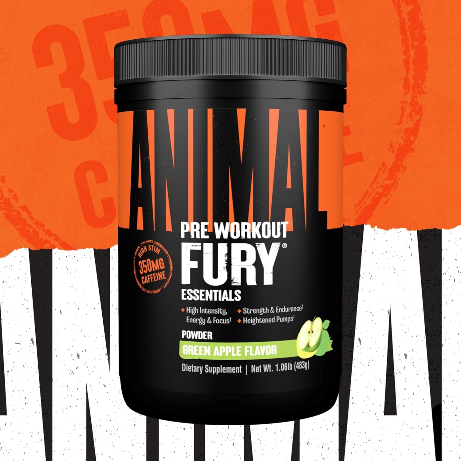 Ausdauer & Energie – Universal Nutrition Animal Fury Supplement, Serves-20, Green Apple – Bild 6