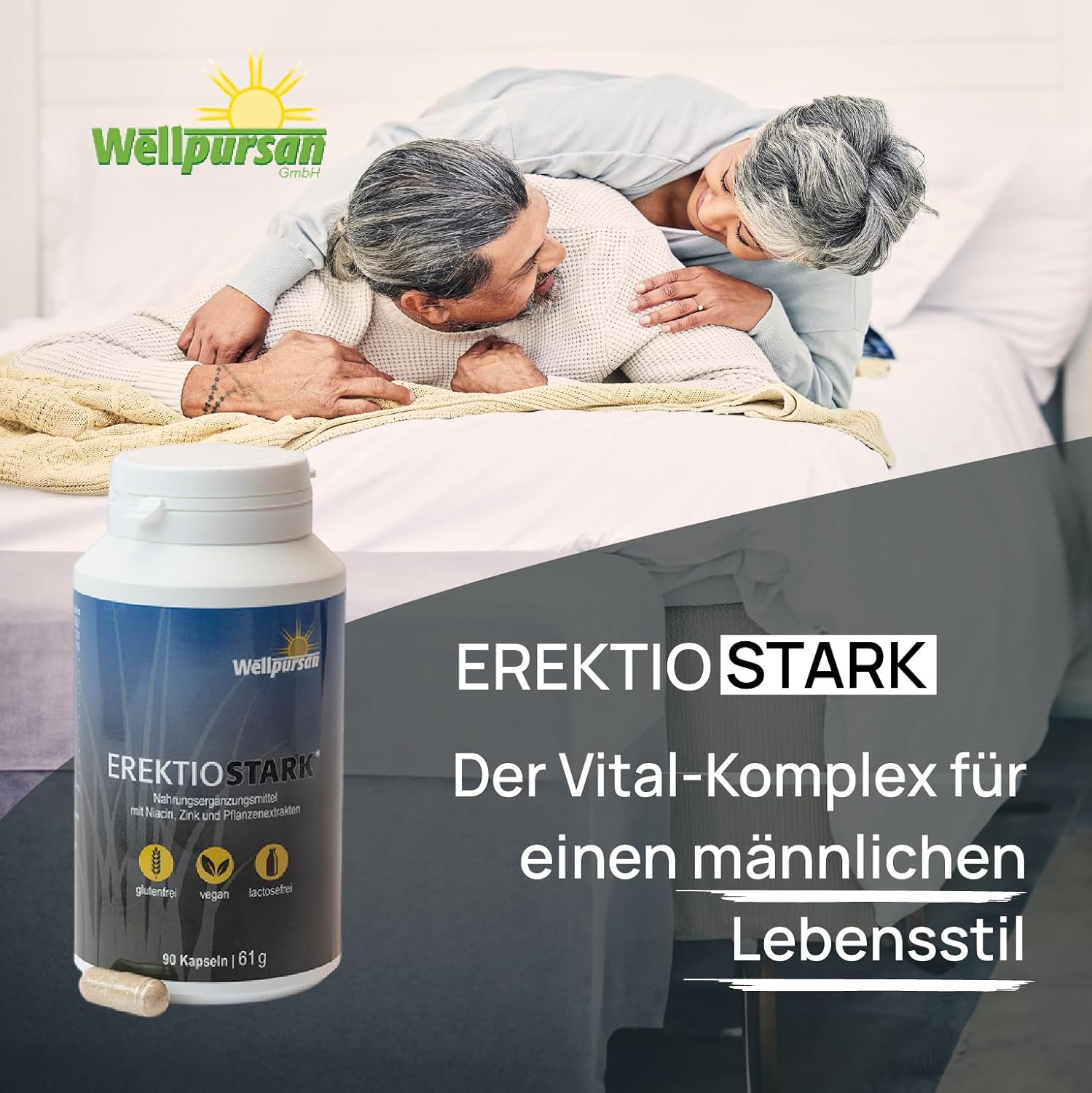 Potenzmittel & Standfestigkeit – Wellpursan Erektio Stark, 90 Capsules, for Active Men, with L-Arginine, Plant Substances, Maca, Zinc, Vegetable High Dose – Bild 6