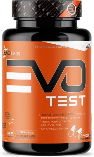 Ausdauer & Energie – Test 132caps - Pro Testosterone Formula - Testo Rush Complex - Virility Blend - Carb Killer Matrix Testosterone Booster with Zinc, Tribulus, Maca, Yerba Mate, D-Aspartic Acid (DAA) and much
