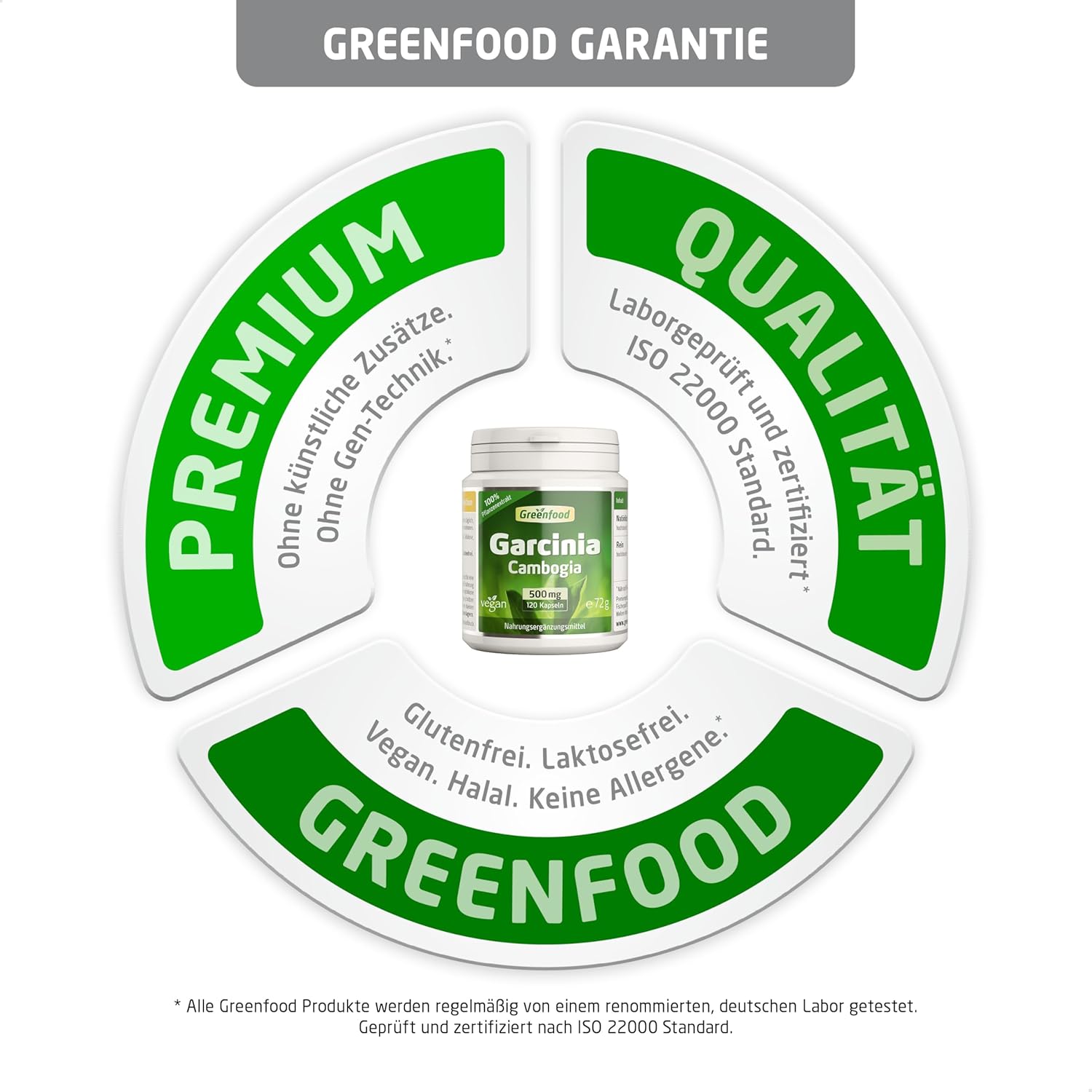 Potenzmittel & Standfestigkeit – Garcinia Cambogia, High Dosage, 500 mg – 120 Capsules, Vegan. High Quality Extract – with at least 60% HCA. No Artificial Additives – Laboratory Tested Greenfood. – Bild 4