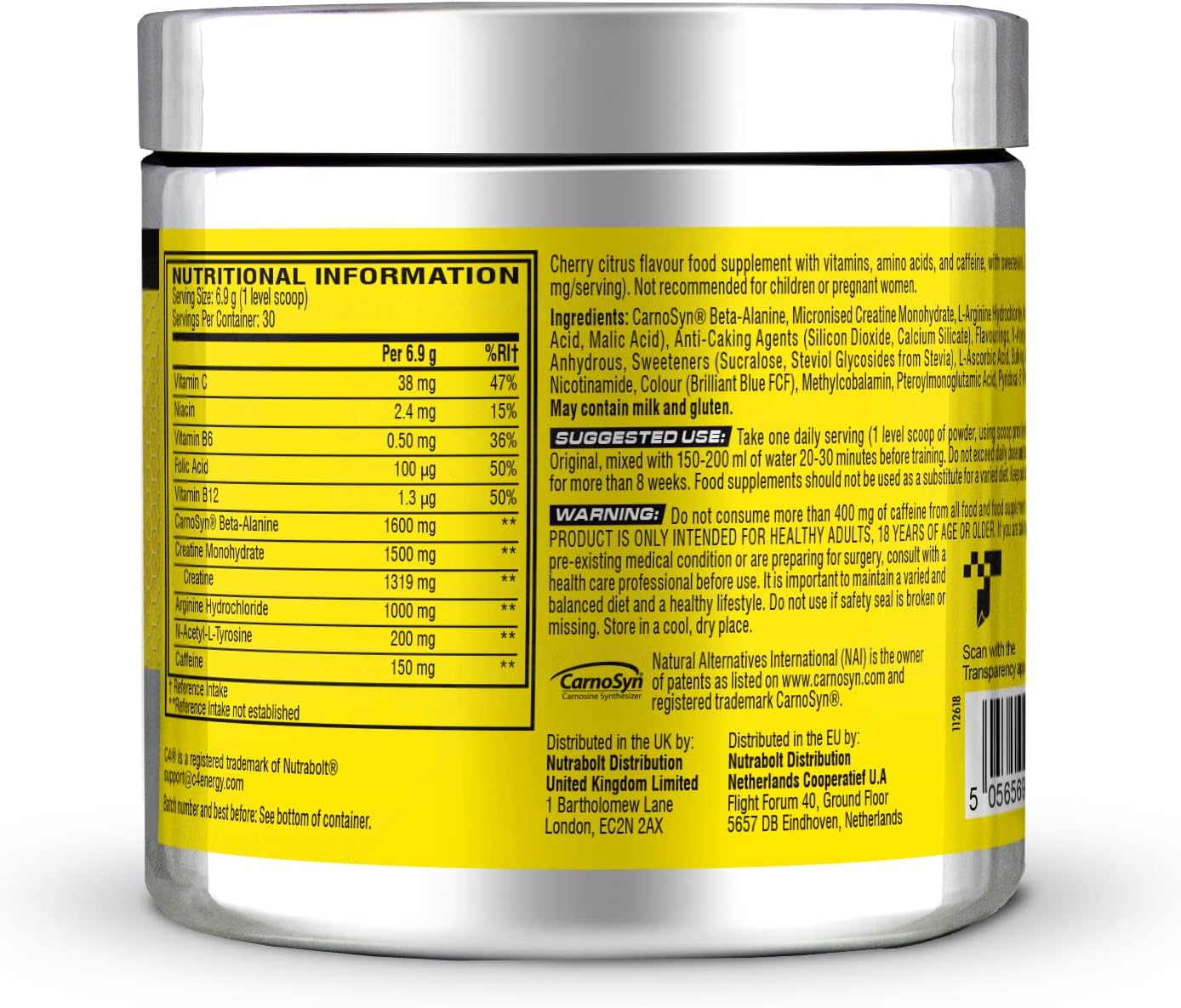 Ausdauer & Energie – C4 Original Pre Workout Pulver, Gefrorener Bombeis am Stiel, 30 Portionen | Zuckerfreies Pre Workout Energie-Getränkepulver mit 150mg Koffein, 1500mg Creatin Monohydrat, 1600mg Beta Alanin – Bild 2