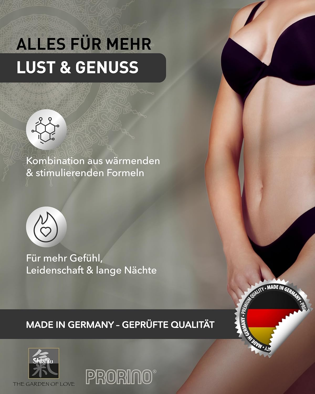 Penisvergrößerung & Pflege – HOT Junggesellinnenbox I Mit Stimulation Gel, Couples Cream, Gleitmittel, Massageöl & Libido-Kapseln I Hochwertige Inhaltsstoffe, verführerische Düfte & Aromen I Ideal als Geschenk – Bild 6