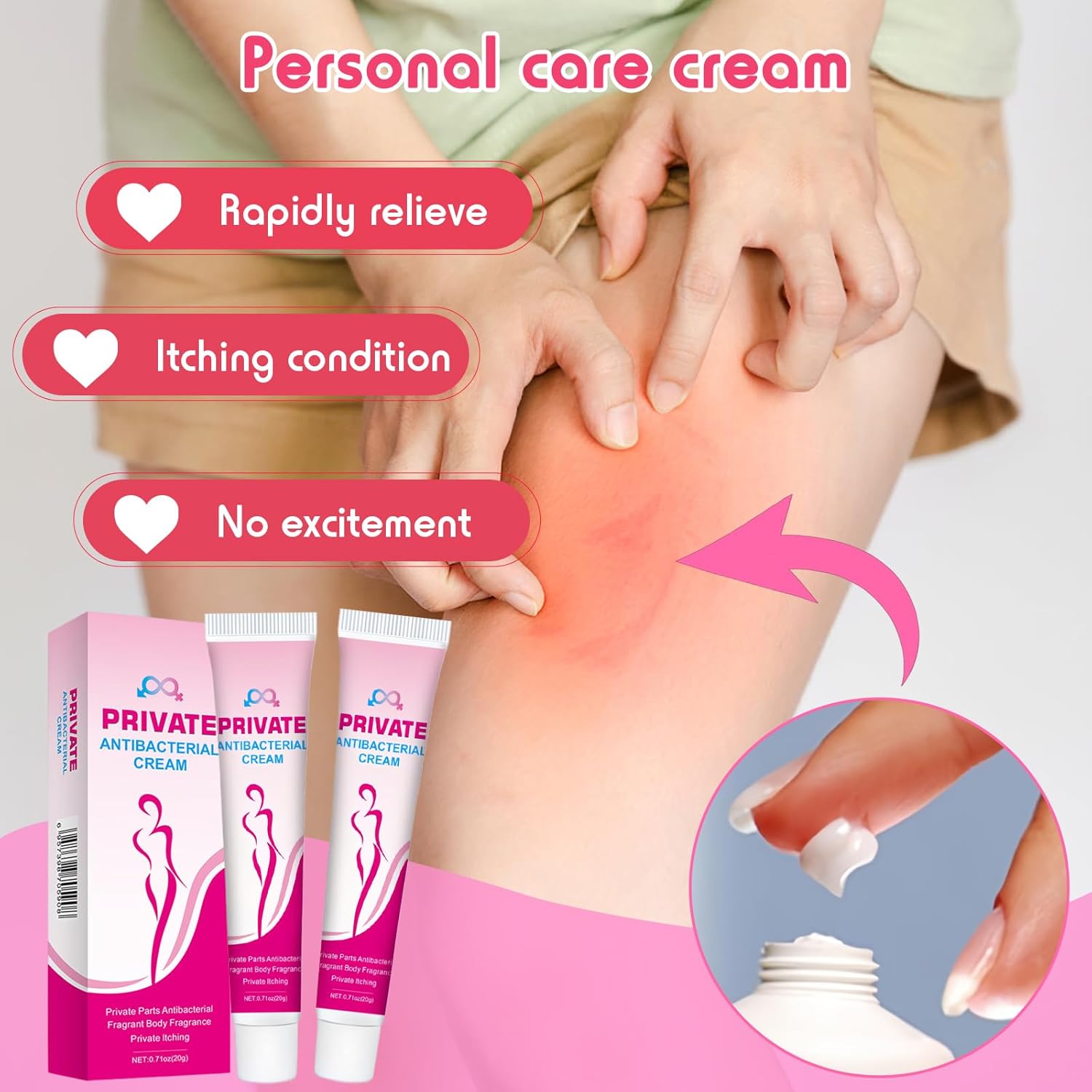 Penisvergrößerung & Pflege – 2 Pack Care Balm Intimate Area, Intimate Care Cream Women, Intimate Area Itching Cream Women, Ointment Against Itching in the Intimate Area Women, Female Anti-Itching Ointment to Relieve Irritation – Bild 2