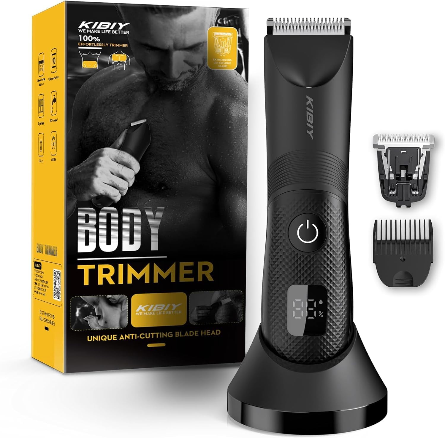 Penisvergrößerung & Pflege – Kibiy Men's Intimate Shaver with LED Light & Display, IPX7 Waterproof Intimate Razor for Men