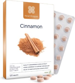 Potenzmittel & Standfestigkeit – Healthspan Cinnamon 1,000 mg (120 Tablets) | Supports Metabolism | Chrome to Maintain Blood Sugar Levels | Inspired by Ayurvedic Culture | Vegan