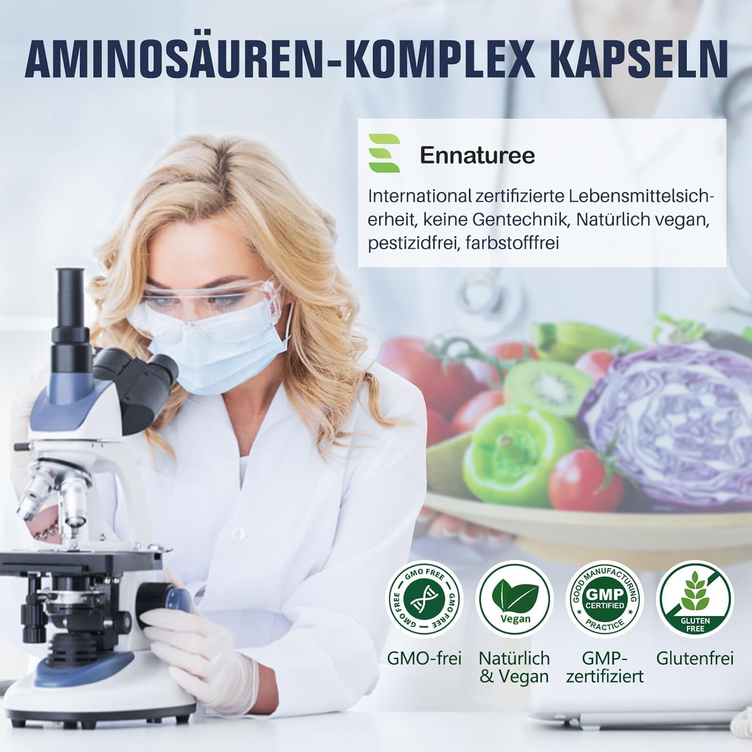 Ausdauer & Energie – 18 Amino Acids Complex High Dose - 9 EAA + 9 NEAA Amino Acids Capsules with BCAA - 120 Capsules – Bild 7